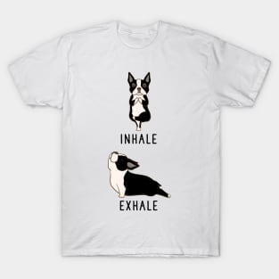 Boston Terrier Inhale Exhale Yoga Pose T-Shirt